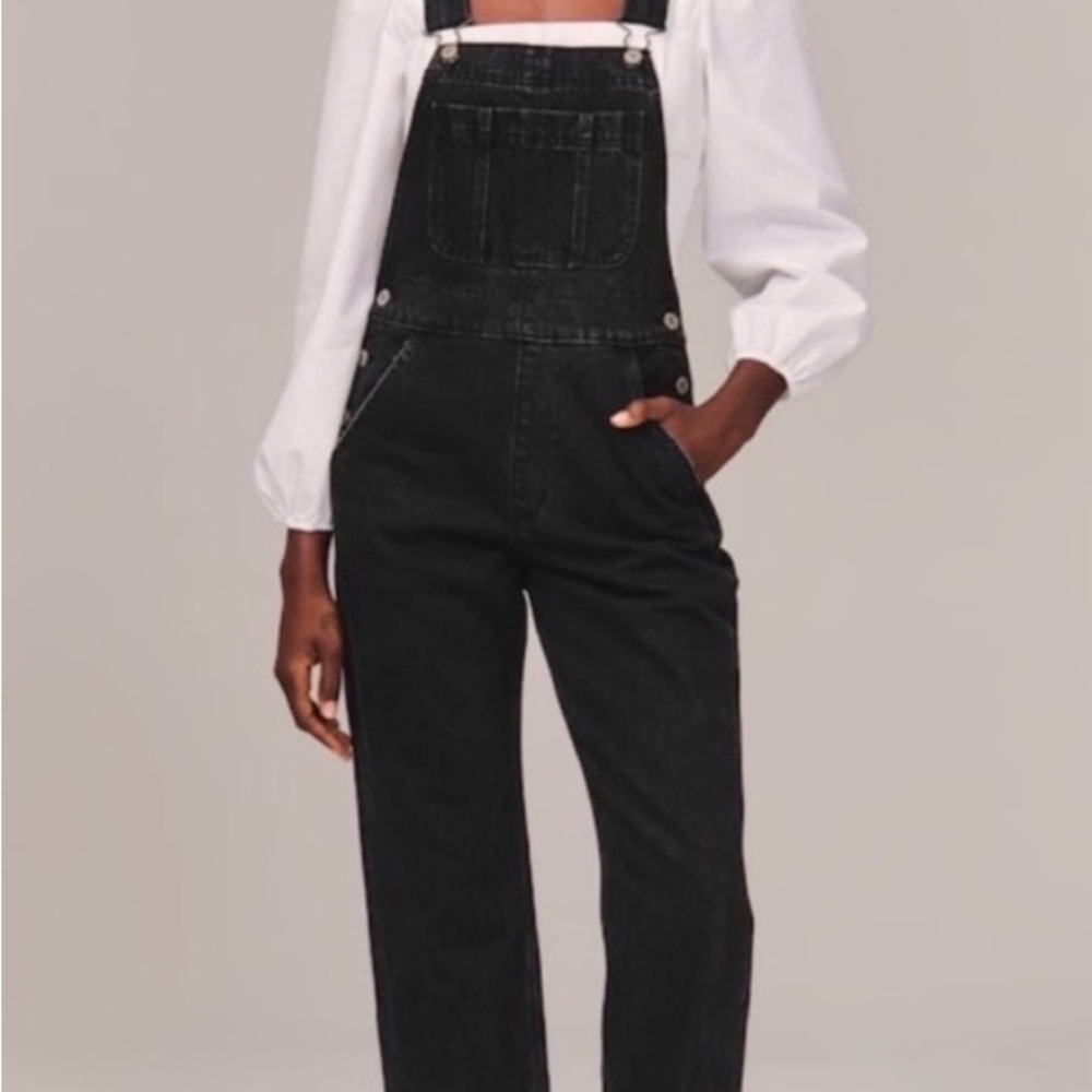 Black Denim Overalls